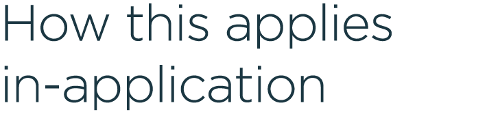 How this applies in application 