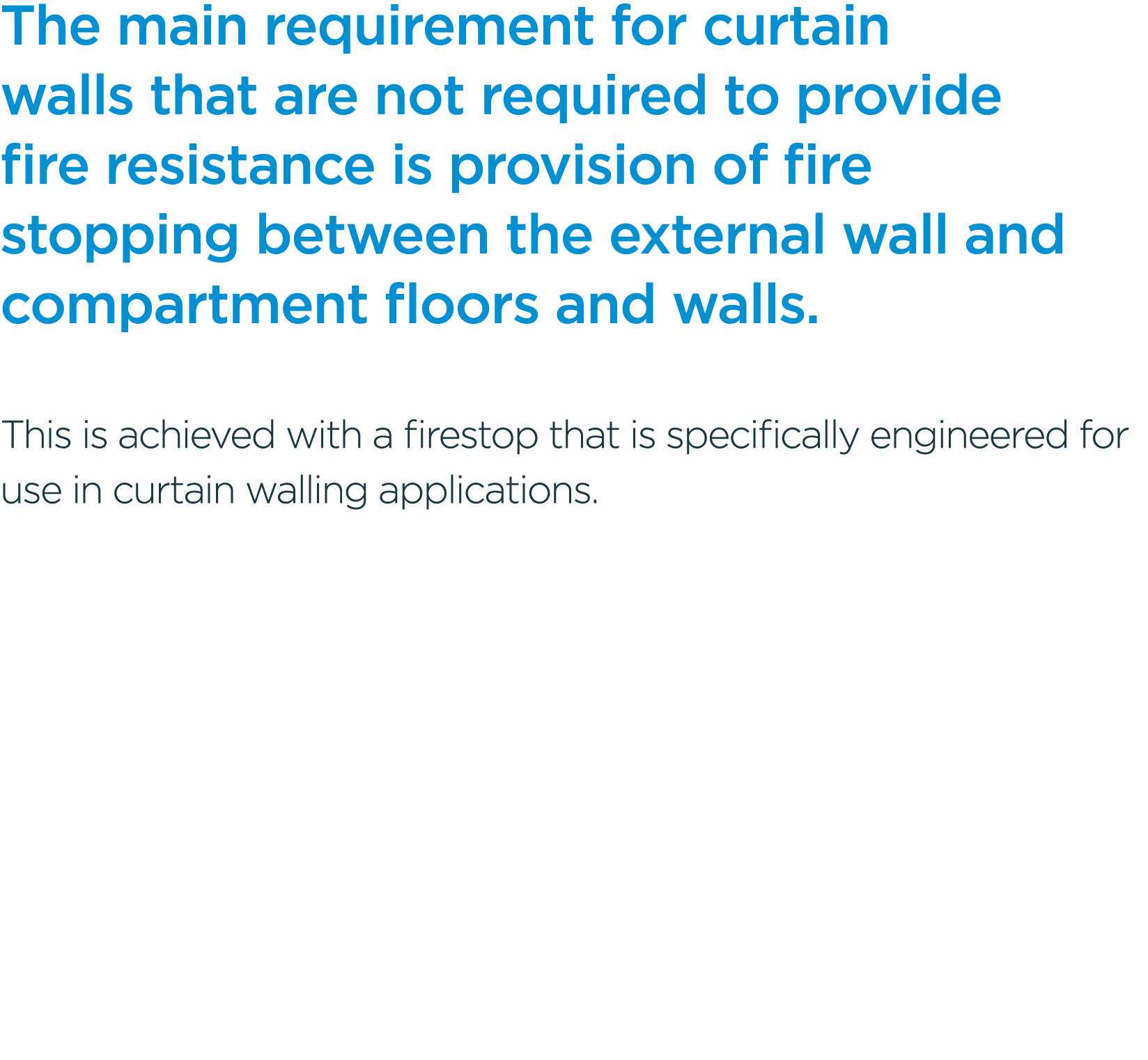 The main requirement for curtain walls that are not required to provide fire resistance is provision of fire stopping...