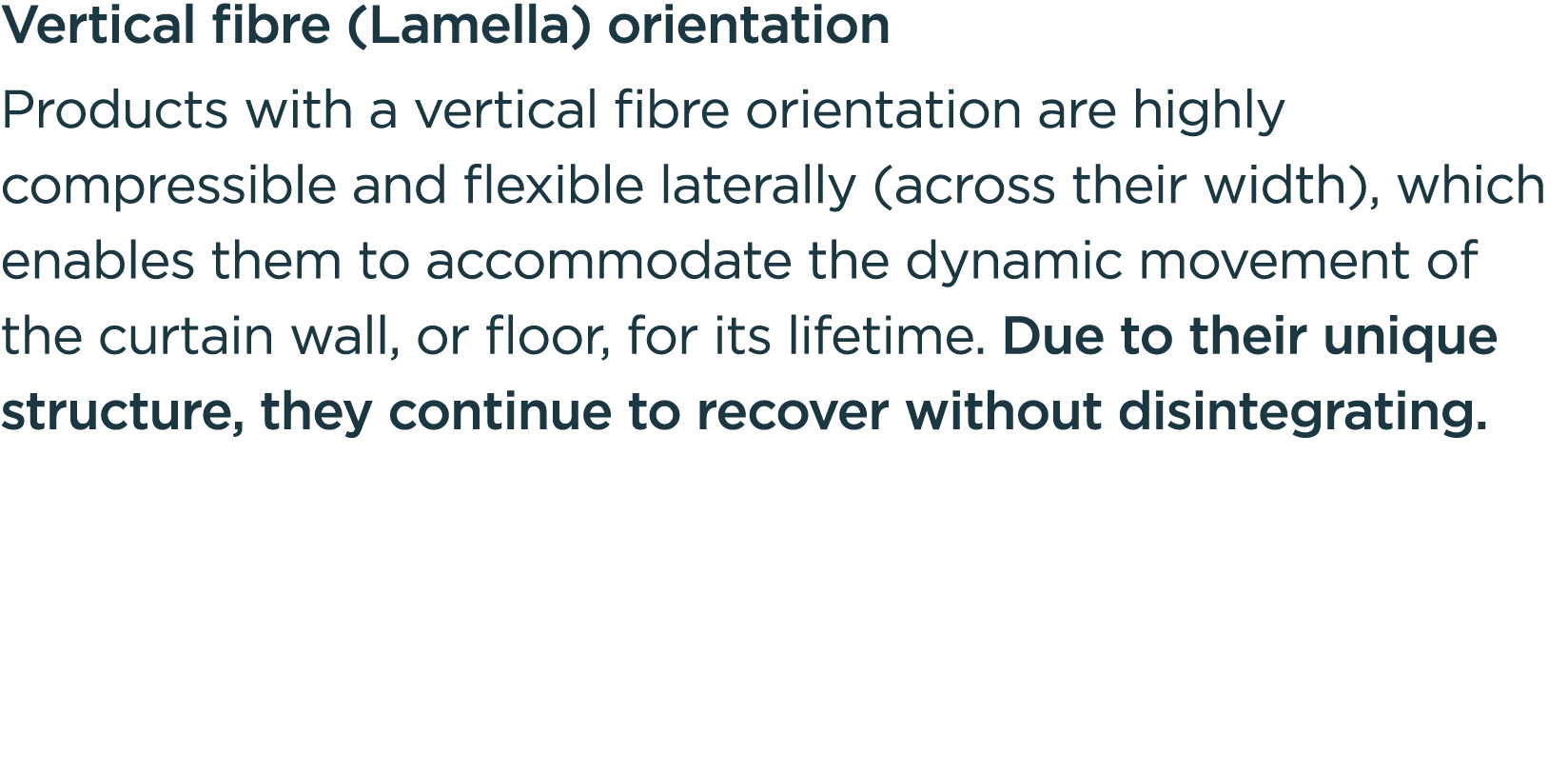 Vertical fibre (Lamella) orientation Products with a vertical fibre orientation are highly compressible and flexible ...