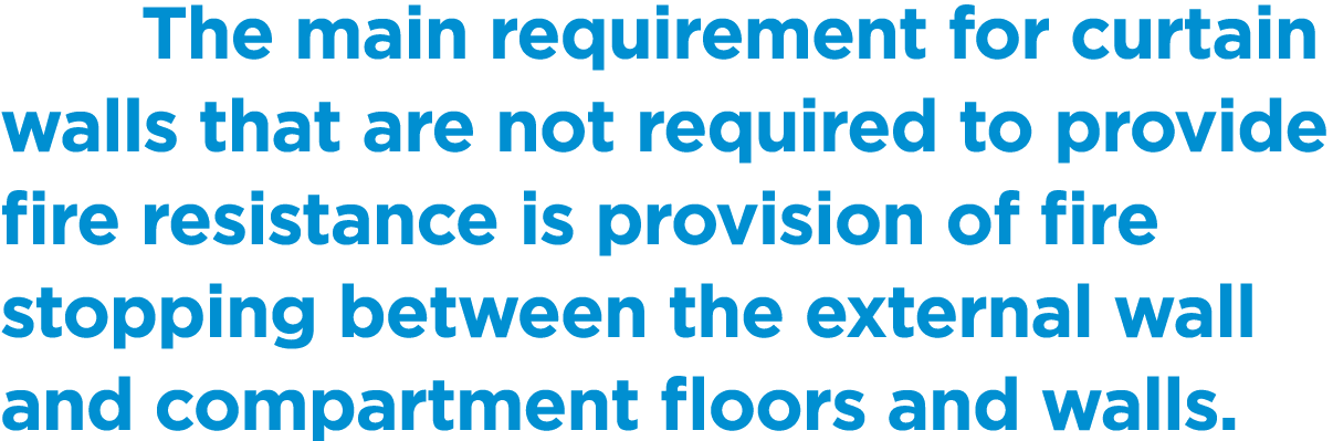  The main requirement for curtain walls that are not required to provide fire resistance is provision of fire stoppin...