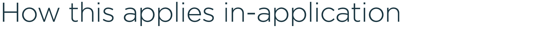 How this applies in application