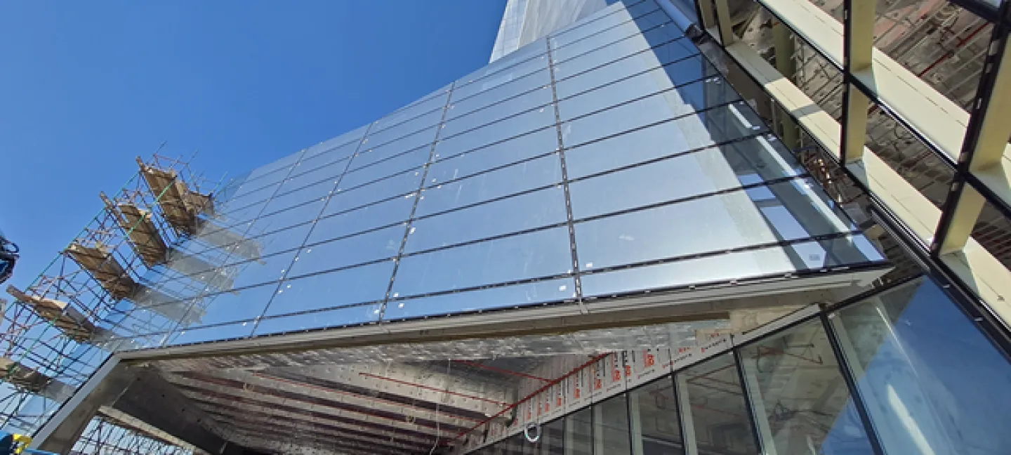 Close of Uptown Tower Dubai Facade