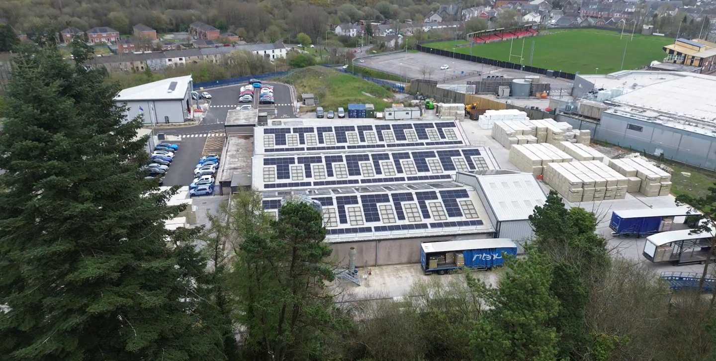 Solar panel drone fly over